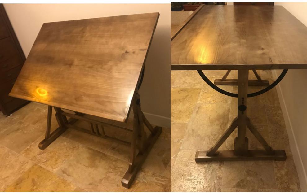 cad建筑设计绘图桌实木可升降绘画桌绘图书画画图画画美术电脑设计师