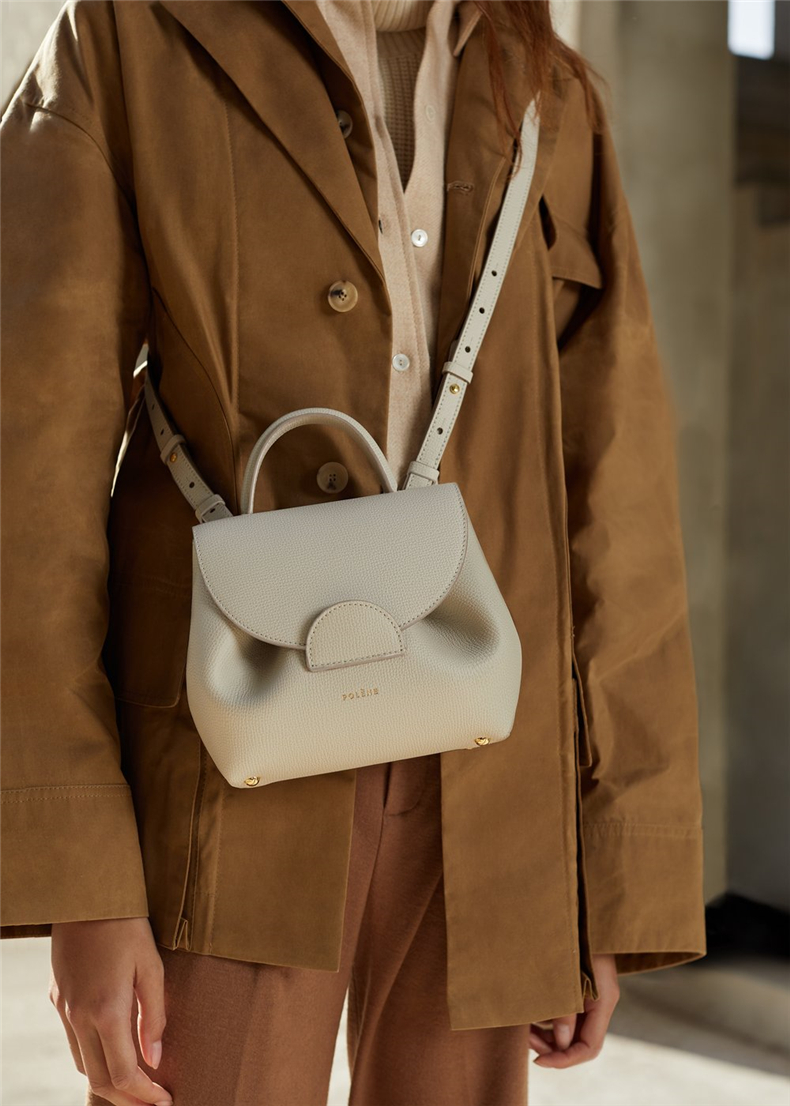 paris笑脸包包小号真皮polene笑脸包包女numberone单肩斜挎polenopari