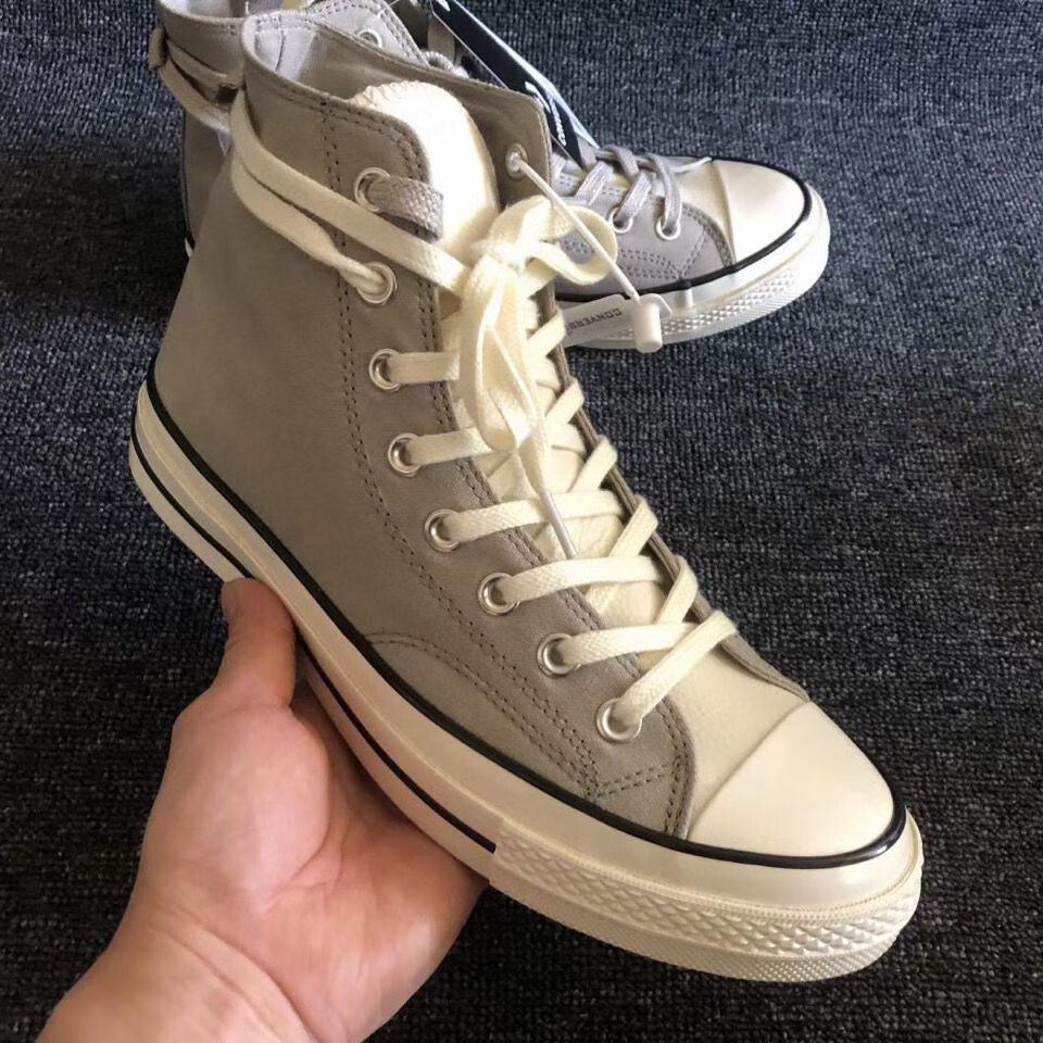 拼色fog联名帆布鞋黑白灰高帮板鞋休闲运动学生百搭男女情侣潮鞋 3 40