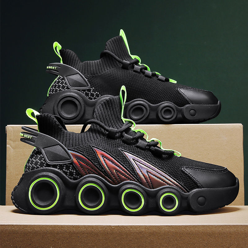 夏秋季鞋子男2021新款男鞋鞋男生潮流百搭透气防臭白色风火轮39