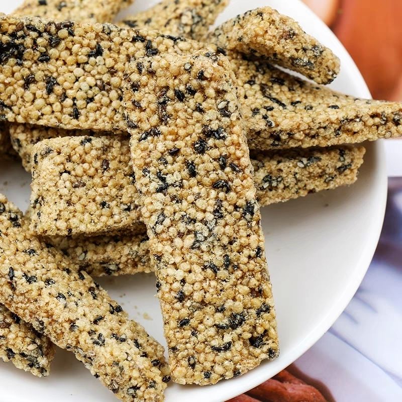 老式芝麻糖手工特产8090后膨化食品炒米糕休闲零食怀旧零食小吃 黑