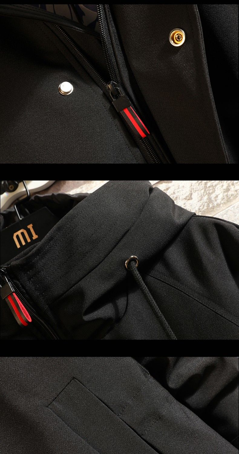 韩商言吴白全职高手叶修杨洋同款风衣男士连帽中长款外套青年衣服黑色