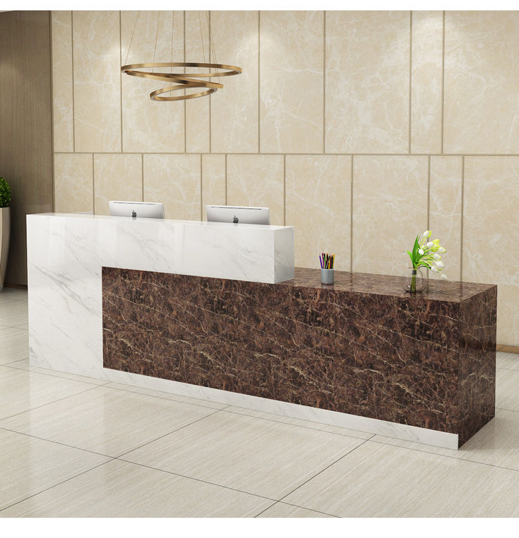 收银台前台接待台简约现代店铺小型商用吧台柜超市服装店柜台烤漆哑光