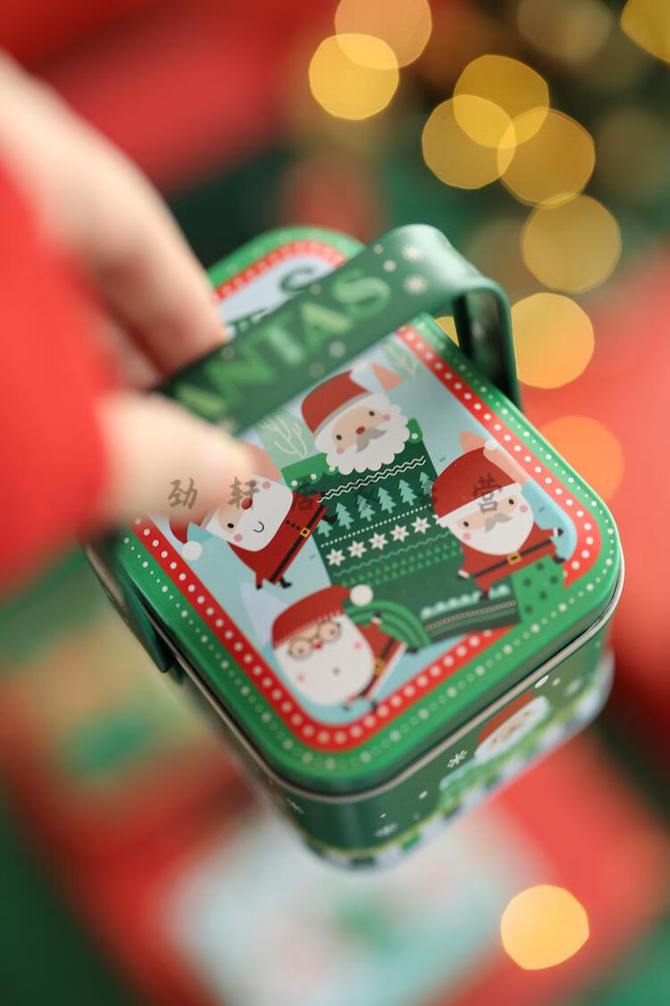 饼干手提铁盒包装盒 原创圣诞节礼物小礼品儿童糖果盒子幼儿园手提