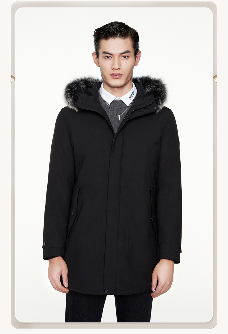 白鹅绒九牧王男装羽绒服外套男商场同款2021秋冬新款保暖外套男mjp5a