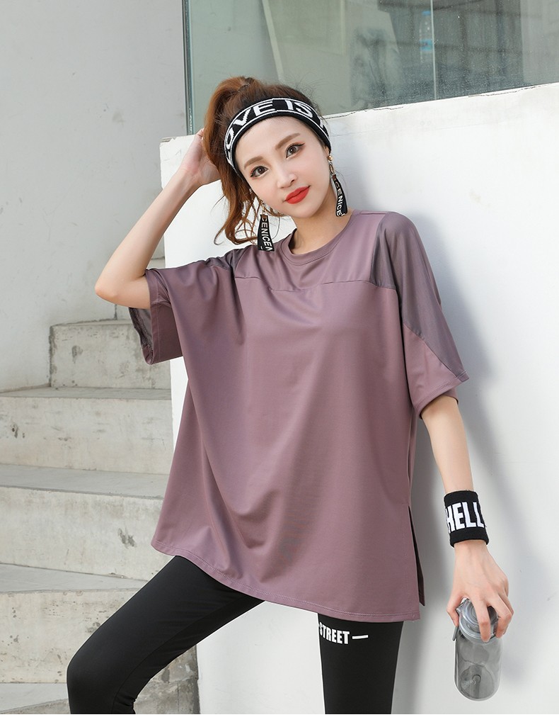 柯帛kebo大码运动t恤女夏宽松跑步220斤训练速干健身衣胖mm短袖瑜伽服