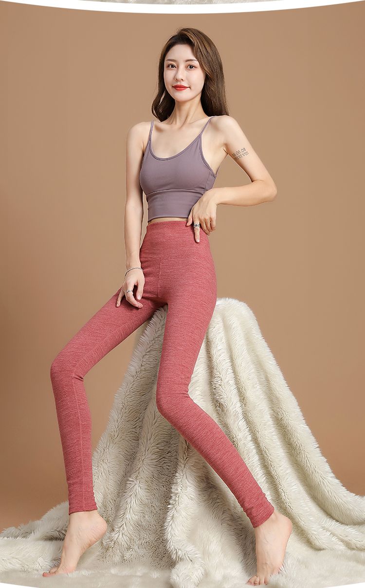 毛裤女秋冬德绒大码高腰显瘦秋裤女内穿加绒加厚加长保暖棉毛裤aa