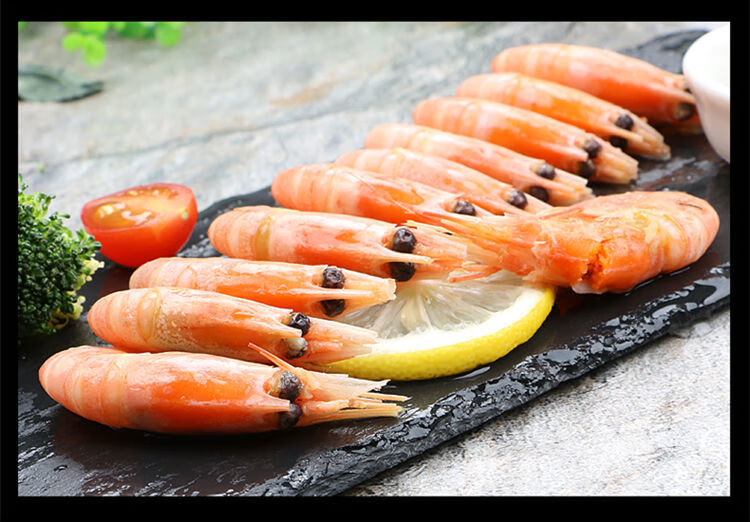 年货海鲜北极甜虾熟冻解冻即食冰虾头籽海鲜礼盒水产冻虾头膏头籽新虾