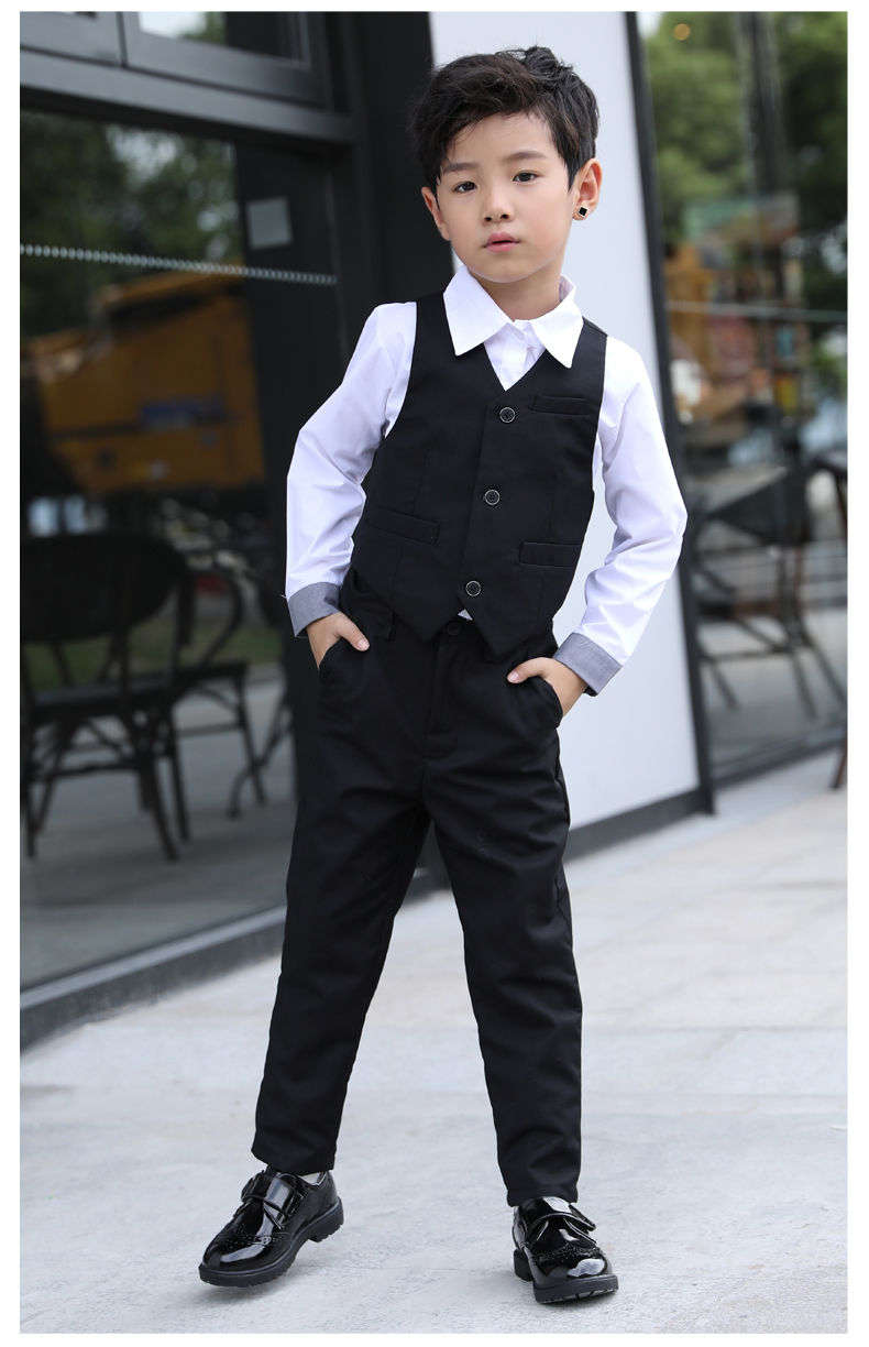 卡傲臻男童皮鞋黑色儿童春秋英伦风大小学生花童夏季男孩演出鞋校园