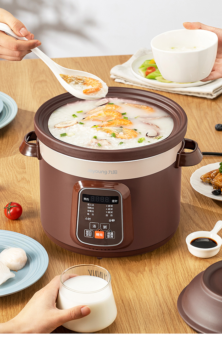 九阳(joyoung)电炖锅家用5l大容量煲汤锅电砂锅紫砂锅可定时预约电炖