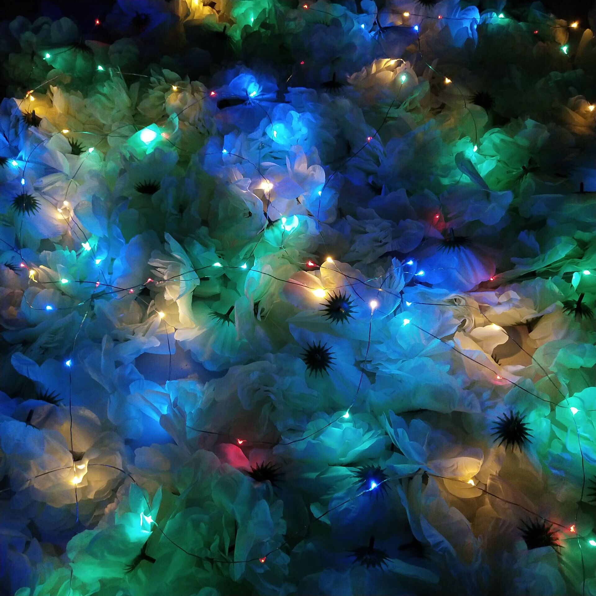 led米粒灯串彩色灯带户外水灯条庭院装饰节日景观铜丝灯闪灯 暖光10米