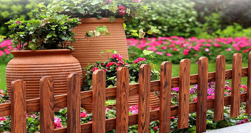 花园草坪木栅栏护栏栏杆围栏小篱笆栏栅装饰庭院围墙户外室外 碳色60*