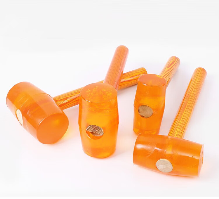 按摩橡胶锤子橡皮锤小号弹力家用榔头塑料实心透明软皮 防震锤-小号