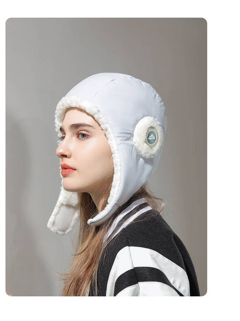 雷锋帽保暖骑行冬 秋冬季羽绒帽子女骑车骑行防风加绒加厚护耳保暖