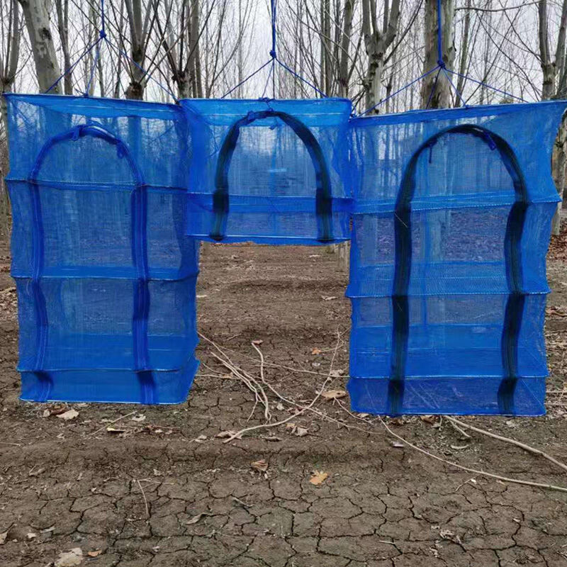 好质量折叠晒鱼网神器高品质折叠晒干笼速干大号方形渔网晒虾晒咸菜晒