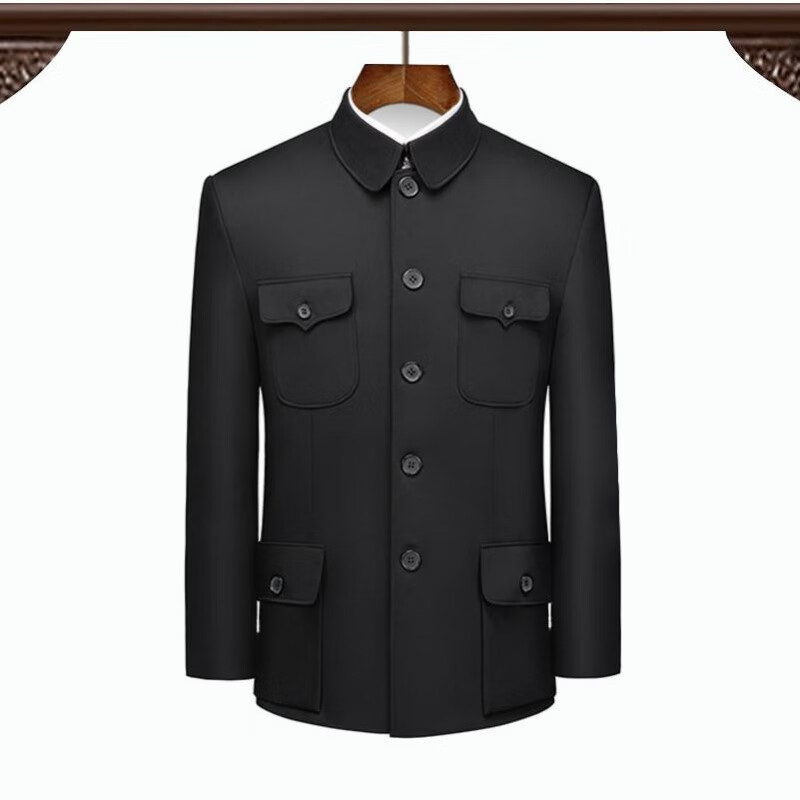 叶余中老年中山装套装男春秋冬装老年人中山服老人外套男爷爷装爸爸装