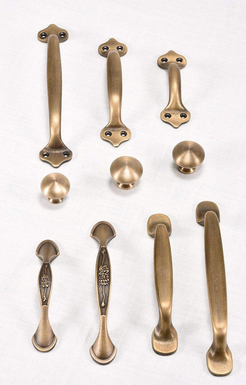 新中式铜抽屉拉手衣柜橱柜鞋柜柜门把手黄铜家具铜拉手现代简约a款