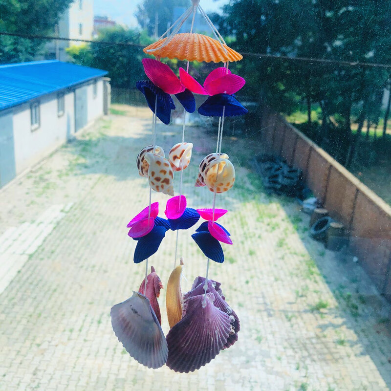 风铃工艺品挂饰门饰挂件地摊贝壳风铃旅游纪念品轻奢高档成品扇贝风铃