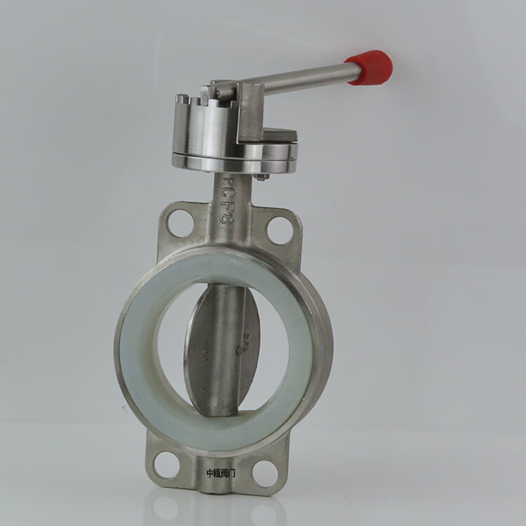 全304不锈钢手动对夹式蝶阀d71x10p16p硅胶丁晴四氟蝶阀dn5080全304dn