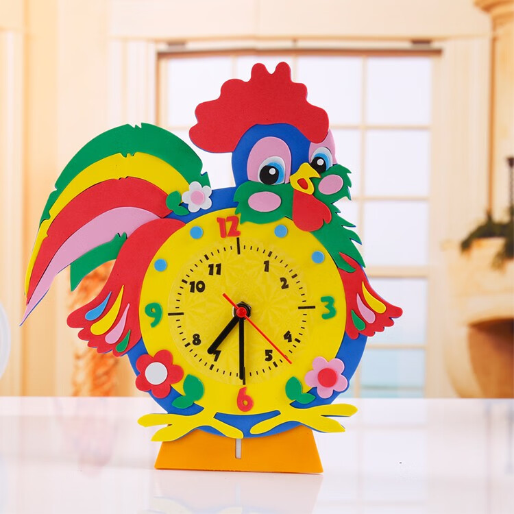 儿童手工制作钟表材料包小学生钟表模型教学创意设计闹钟材料 01款