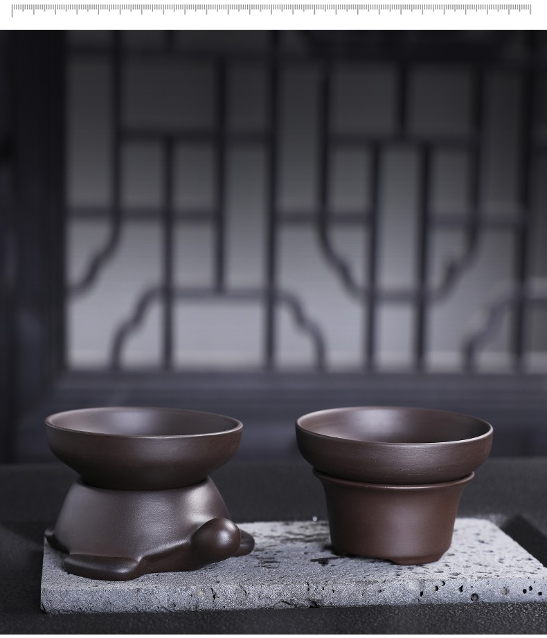宏尚紫砂茶漏创意茶滤功夫茶具配件陶瓷滤器斗茶隔托倒茶过滤器网天目
