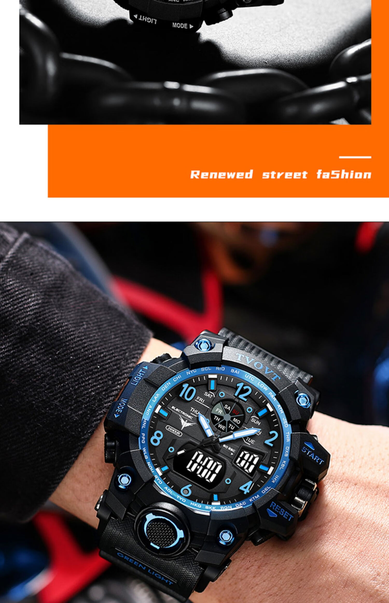 yngfn 概念手表男学生初高中潮流黑科技电子表防水运动青少年儿童闹钟