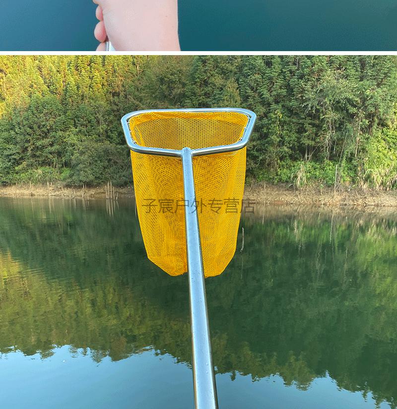 不锈钢抄网加厚一体捞鱼网结实打鱼鱼捞渔具网兜抄鱼网大号定制50cm长