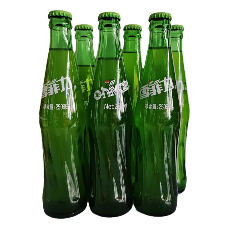 fghgf齐齐哈尔汽水玻璃瓶菠萝味橙味饮料老式大香槟250l6瓶 菠萝3瓶