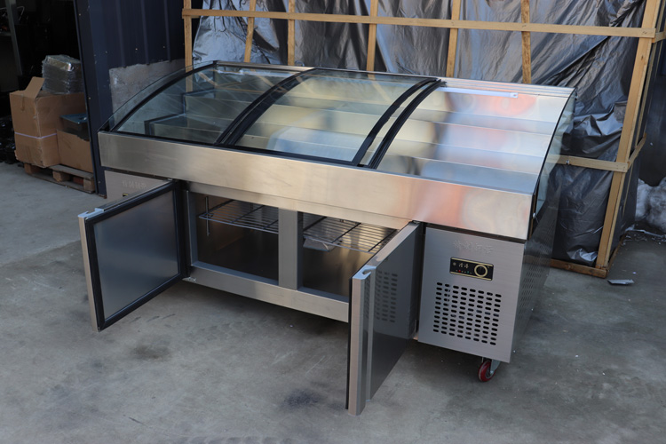 阶梯冰台烧烤点菜海鲜展示柜冷藏商用凉菜柜水果捞保鲜柜串串冰柜欢瑾