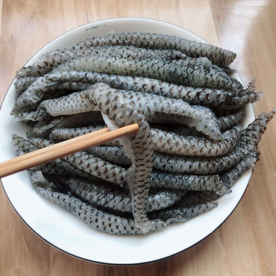 新鲜原味熟鱼皮泡椒鱼皮食材500g海鲜凉拌火锅鱼皮餐饮批发 火红芬芳