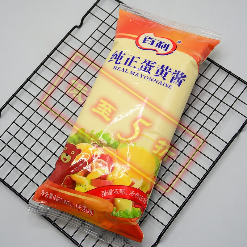 百利纯正蛋黄酱1kg12袋整箱水果蔬菜沙拉面包糕点西餐三明治百利烘焙