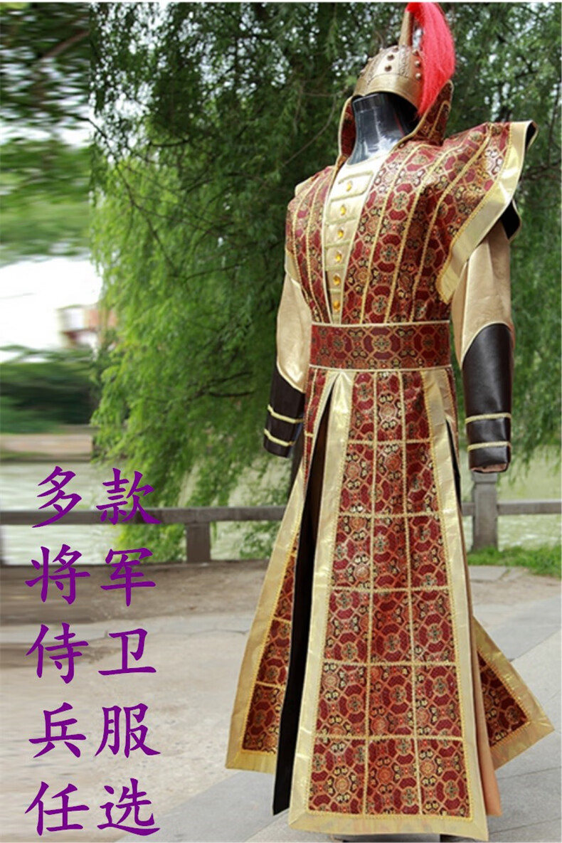 古代将军衣服战袍男御前侍卫飞鱼服锦衣卫兵人古装铠甲士兵汉服男 红