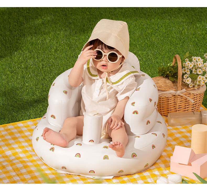 迪士尼学坐椅婴儿宝宝充气沙发学座椅坐立神器餐椅学做坐着训练椅坐椅