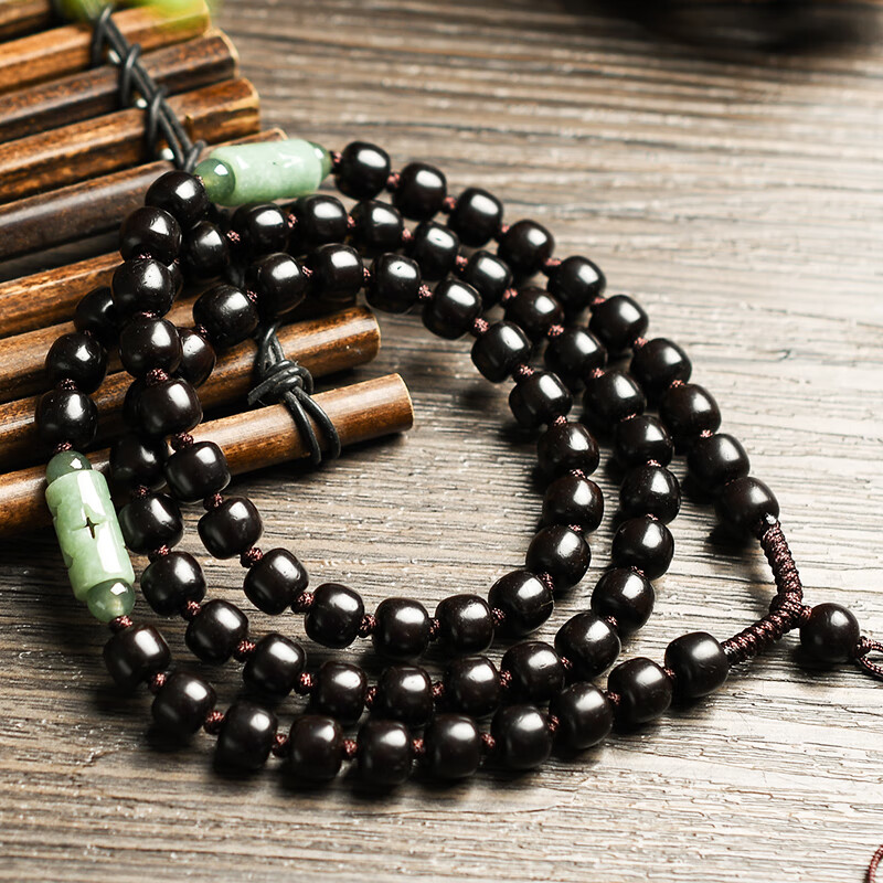 手工编织印尼椰蒂珠男挂脖 翡翠吊坠挂绳菩提玉佩女项链绳子 圆珠7mm