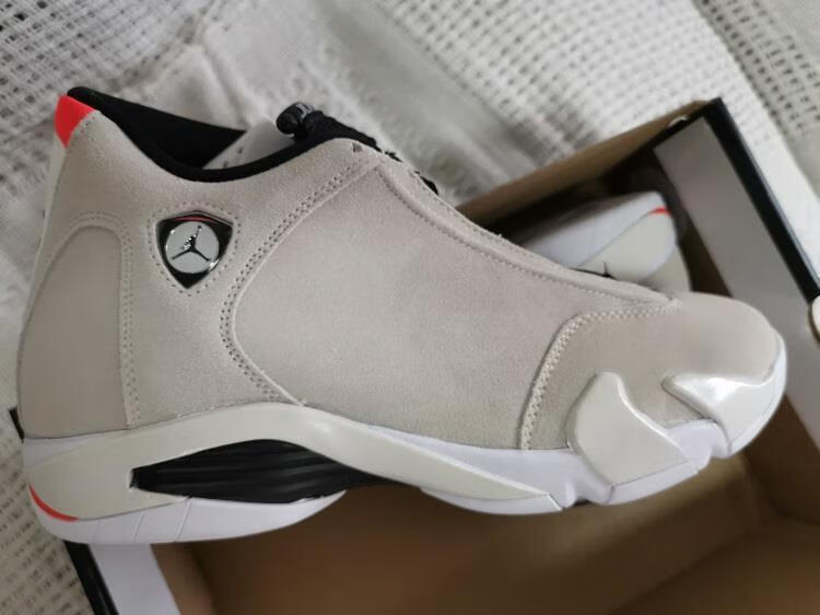 纯原air 乔14黑红后一投 白红法拉利卡其沙漠灰麂皮乔14男女篮球鞋