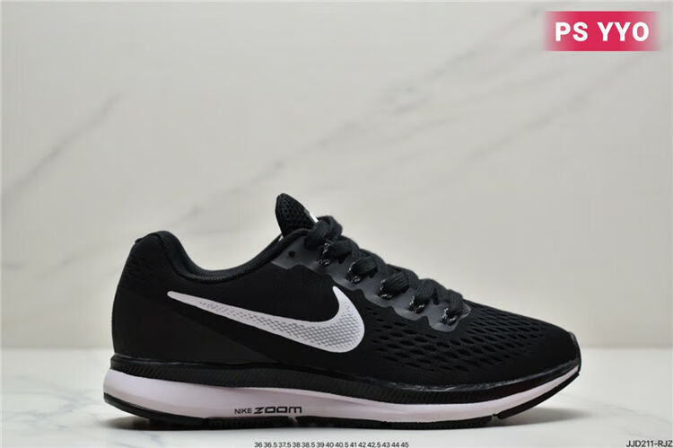 zoom登月34代轻便男女鞋飞马37代跑鞋黑色耐磨缓震百搭鞋 37大勾黑白