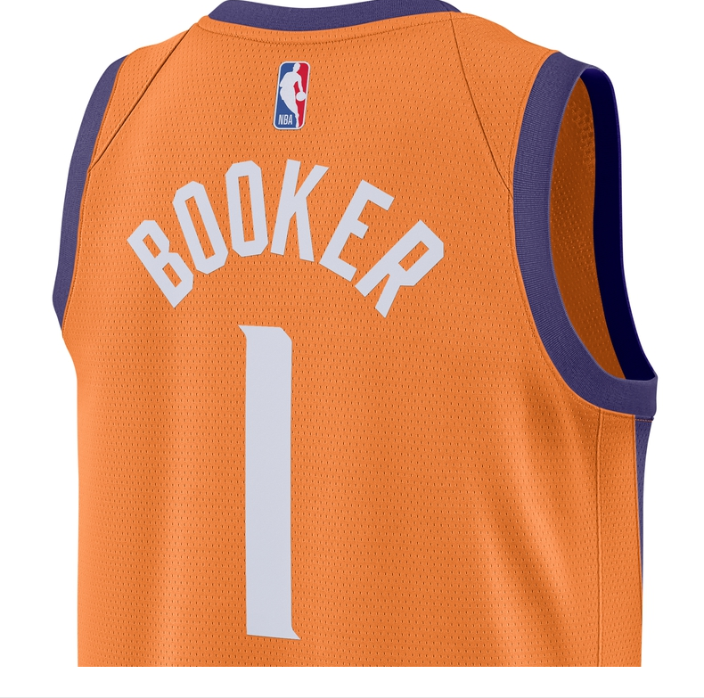 nbanike太阳队布克sesw男子球衣cv9491橙蓝色xl