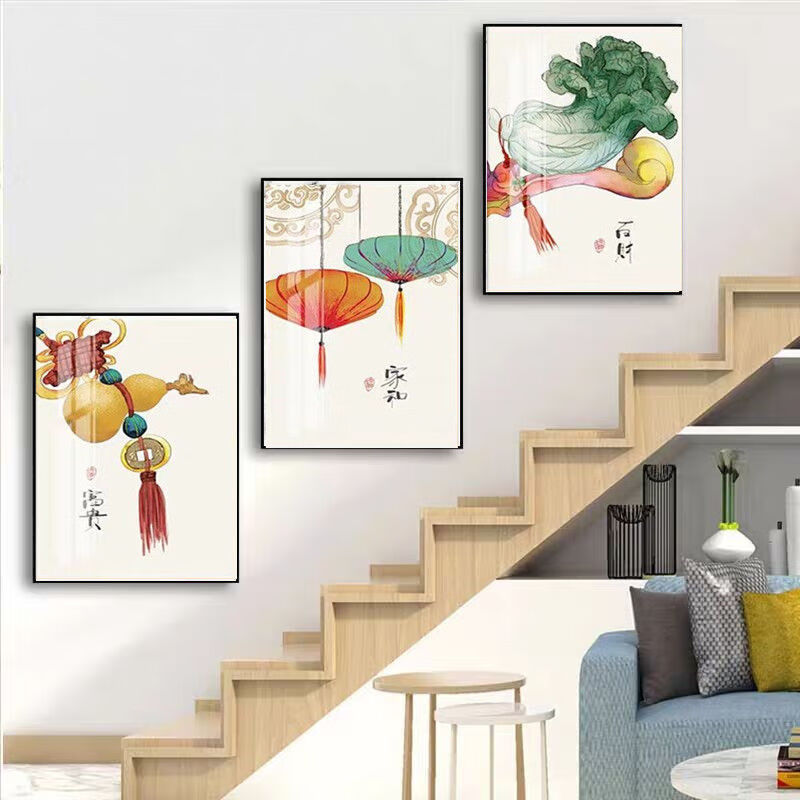 楼梯挂画楼梯装饰画楼梯装饰壁画过道走廊挂画现代客厅装饰餐厅墙画