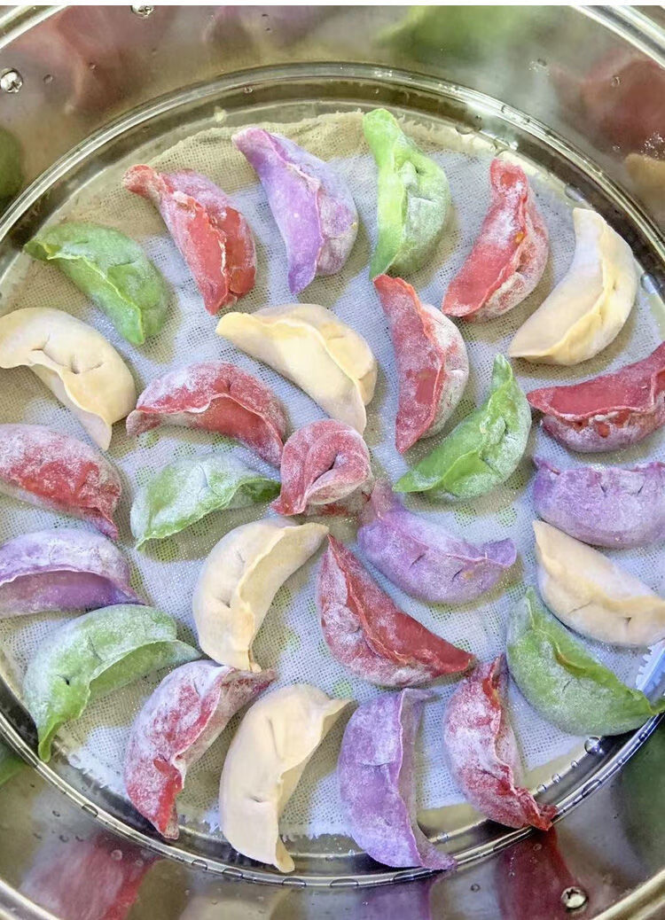 果蔬汁饺子皮彩色饺子皮天然手工饺子皮500g蔬菜饺子皮3斤装1500g