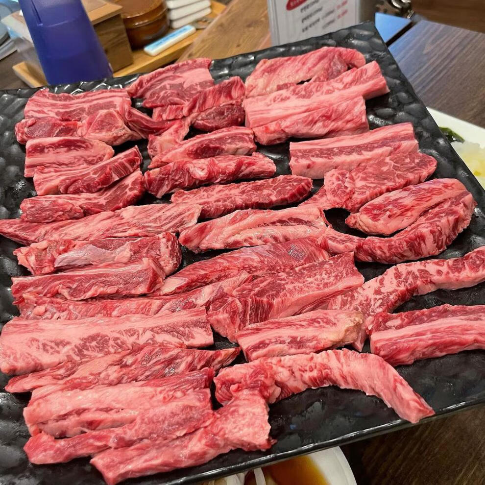 秒发2斤龙江和牛牛肋条烤肉炭烤雪花牛肋条清真国产和牛霜降