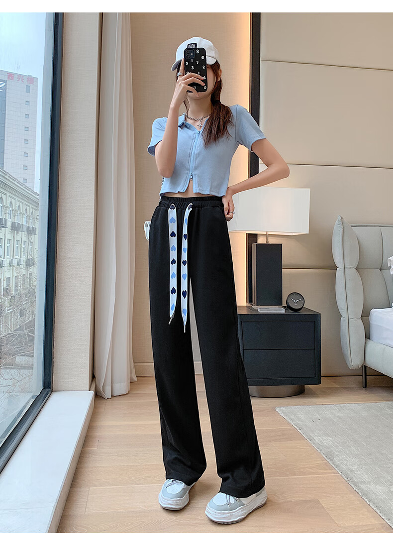 格逻菈夏天高中生初中生女生裤子学生夏季阔腿裤韩版宽松长裤少女