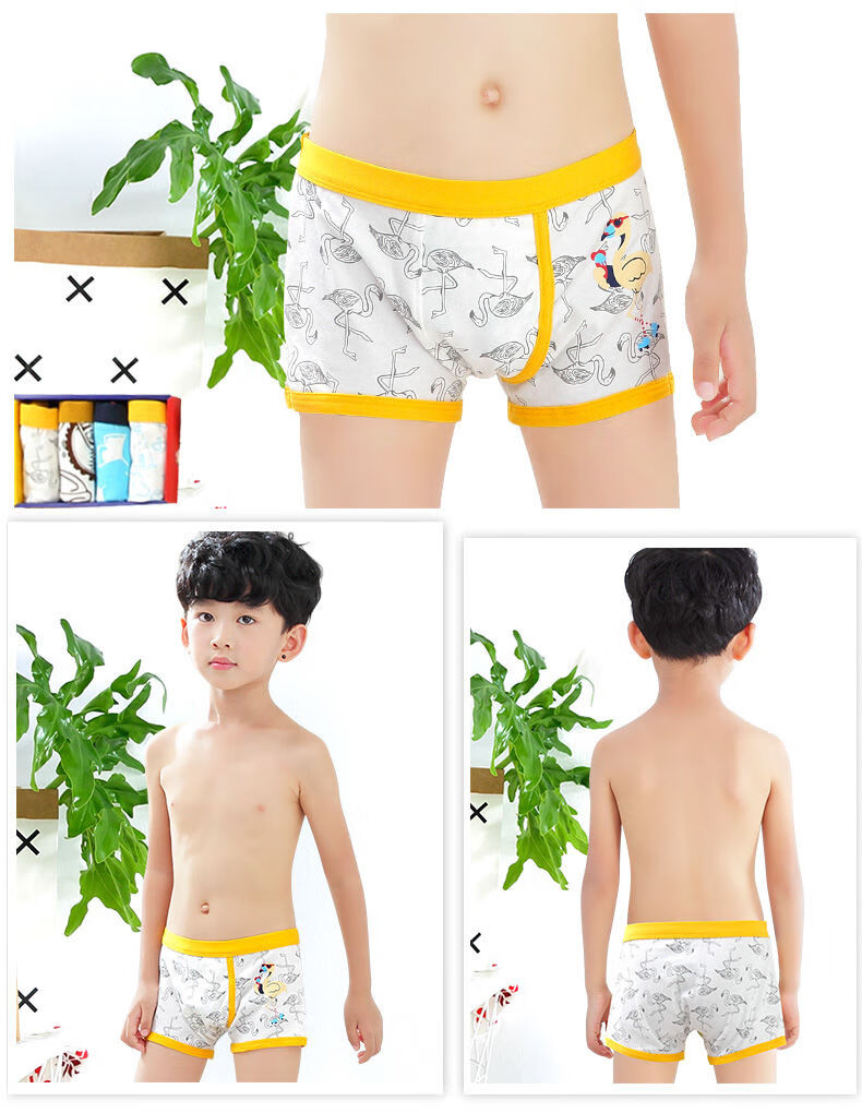 4条装儿童内裤男童四角短裤裤衩平角8大童小孩10男孩12学生底裤