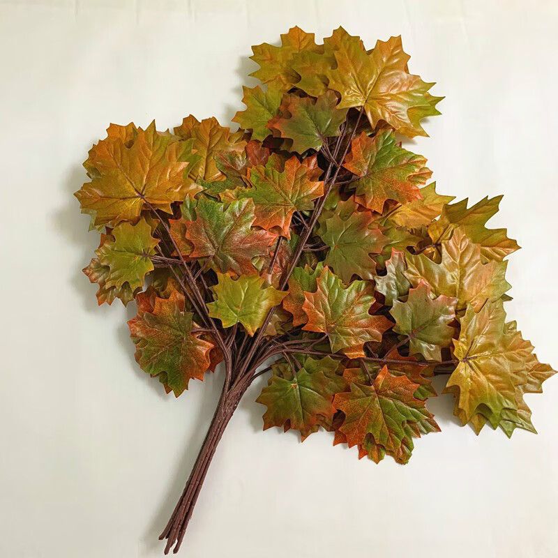 圣垛山仿真红枫叶枫树叶工程装饰假树叶过胶叶子秋季绿植梧桐叶过年