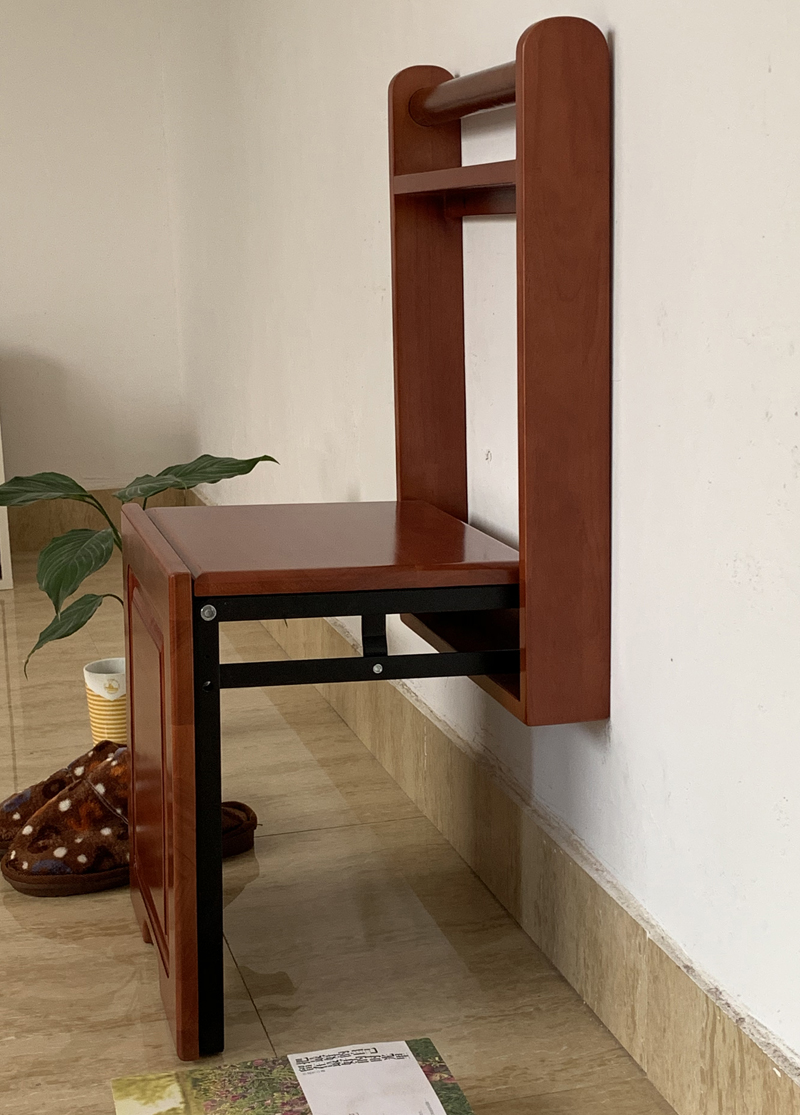 折叠换鞋凳壁挂式实木换鞋凳折叠凳玄关隐形壁挂挂墙式门口家用脚凳