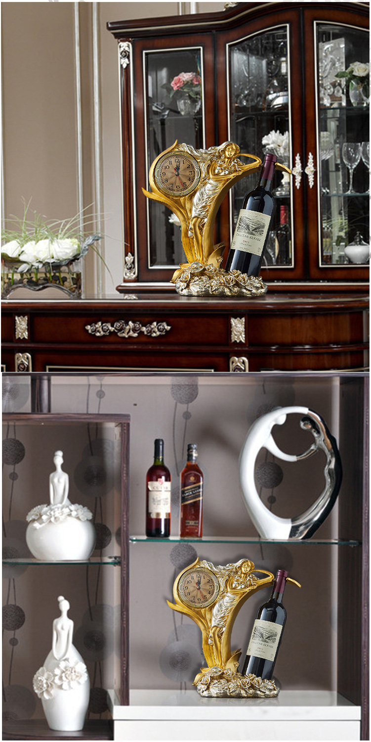 精致餐边柜摆件欧式复古现代简约红酒架摆件个性客厅电视柜酒柜小摆设