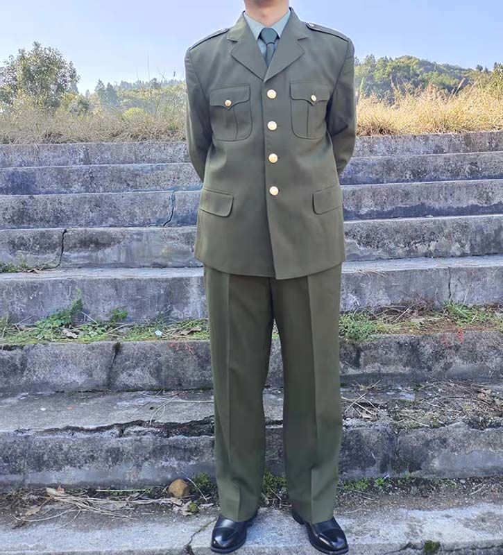 【鼓号队升旗手服装】87式全衬毛料老式干部凡立丁收藏长袖套装影视