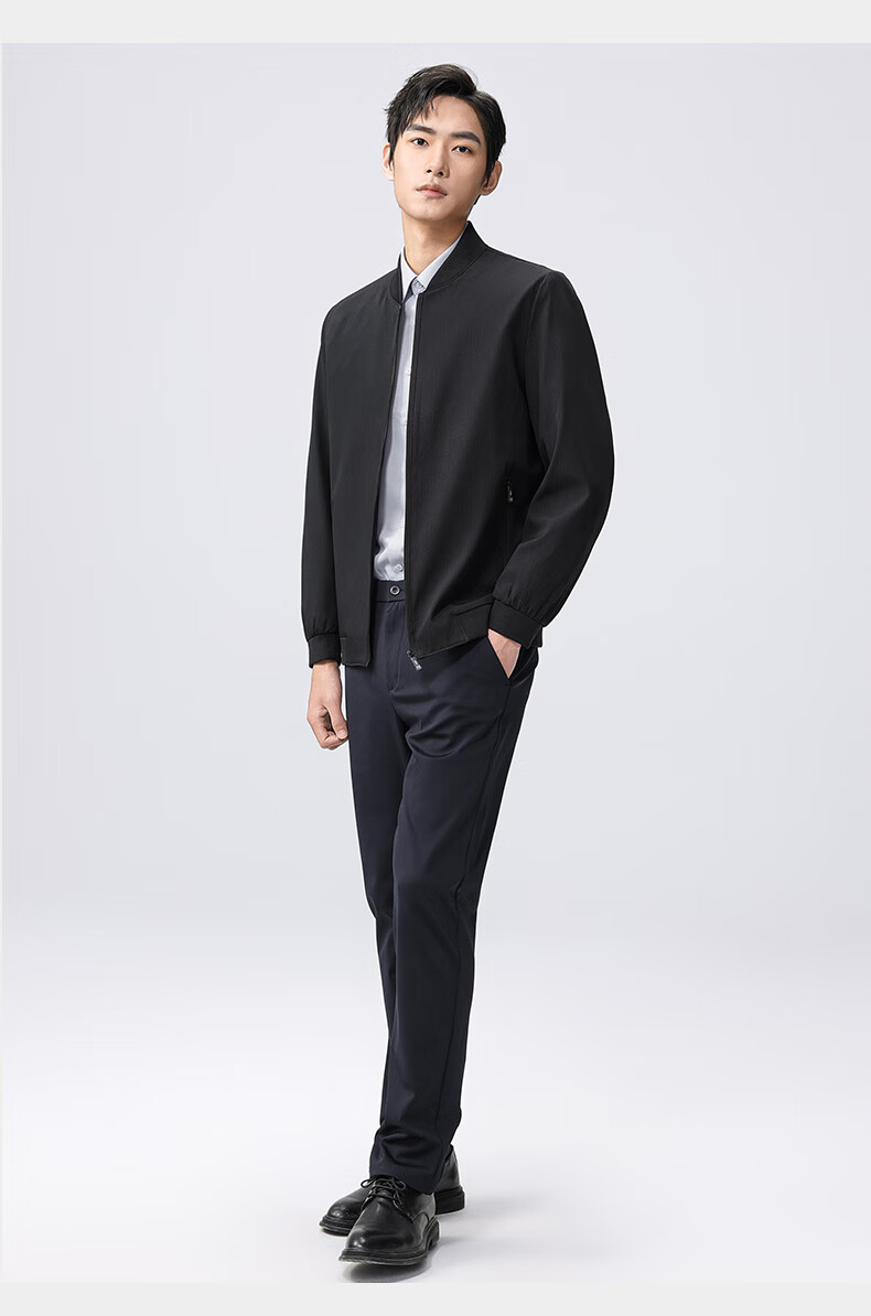 Yalu Jacket for Men, Spring 2026 Baseball Collar Loose Casual Dad Style Executive Coat Business Casual Middle-Aged Outerwear 13