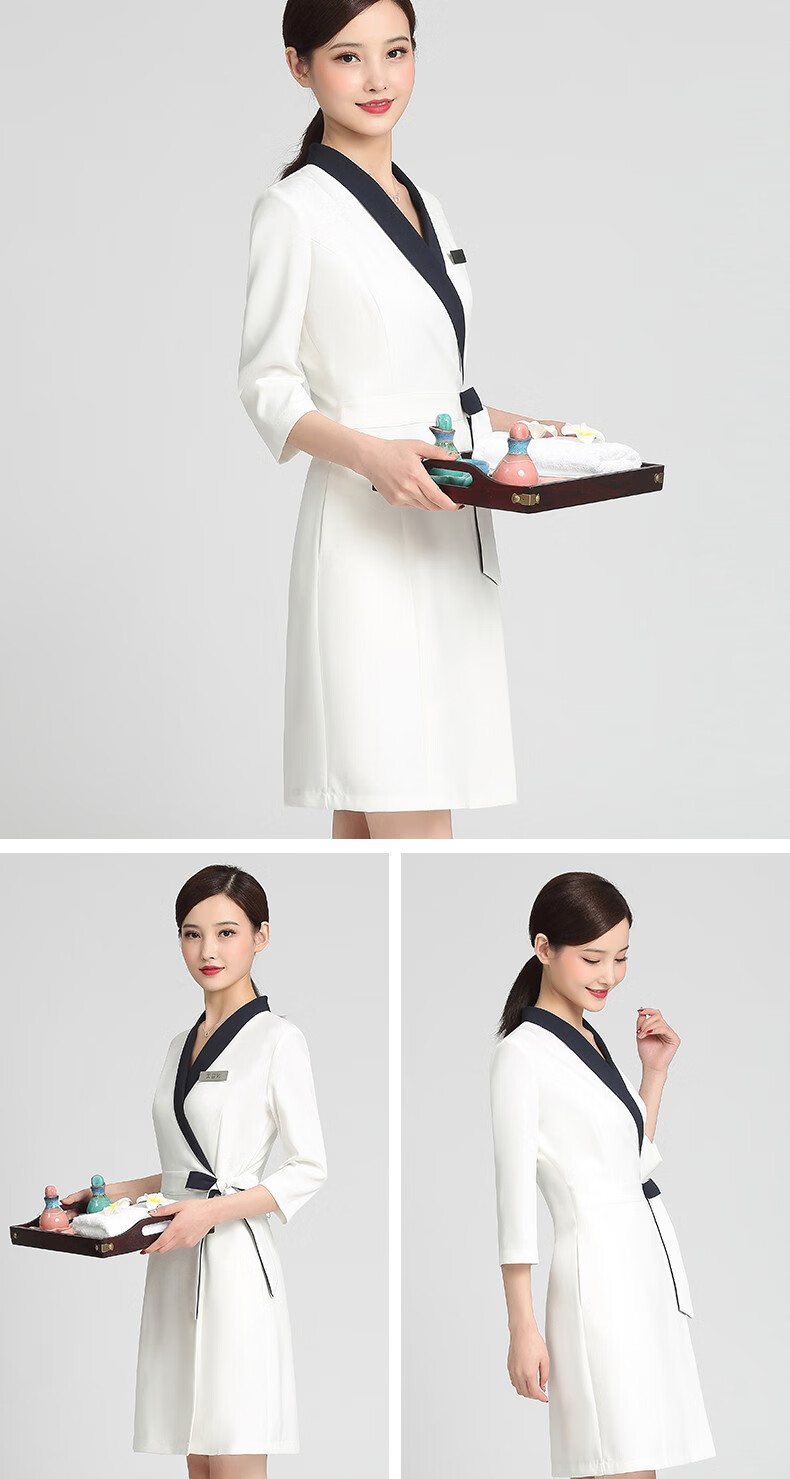 舒弗星美容院美容师工作服女短袖夏季美容店皮肤管理师医美职业套装 d