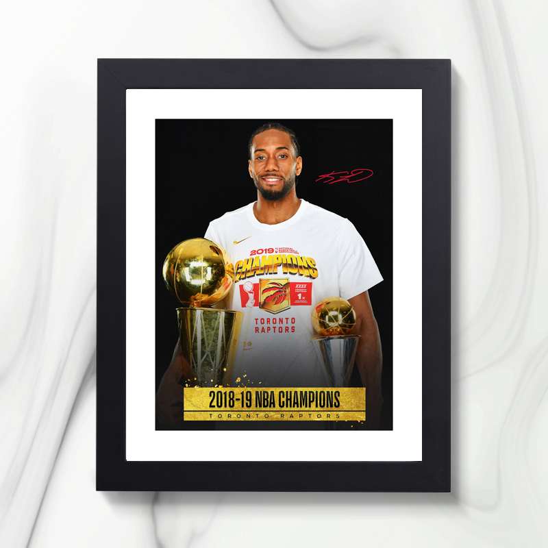 腾讯体育nba总猛龙全队签名款实木相框画框装饰画球迷礼物伦纳德洛瑞