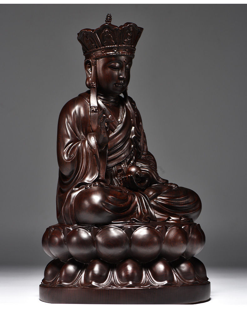 今轩堂木雕地藏王佛像家用供奉地藏王菩萨摆件实木雕佛像红木雕刻工艺